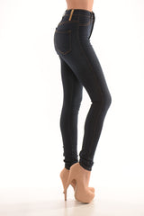 Dark Blue Classic High Waist Skinny Jeans