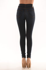 Dark Blue Classic High Waist Skinny Jeans