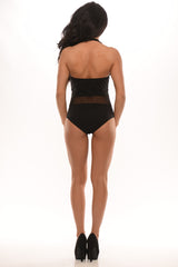 Halt-Her Bodysuit - Black
