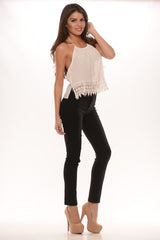 Halter My Crochet Top - White