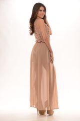 Crochet Me Maxi Dress - Brown