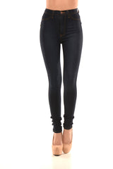 Dark Blue Classic High Waist Skinny Jeans
