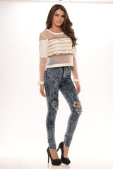 6 Layer Mesh Top - White