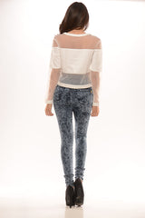 6 Layer Mesh Top - White