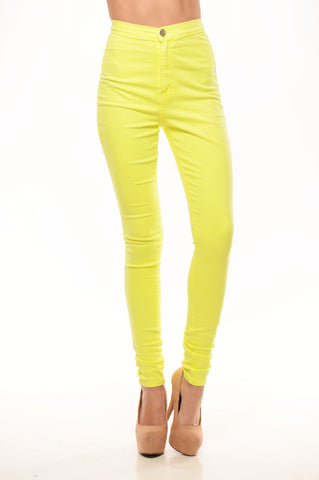 High Rise Skinny Pant - Yellow