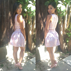 Floral Elegance Crop Top - Pink